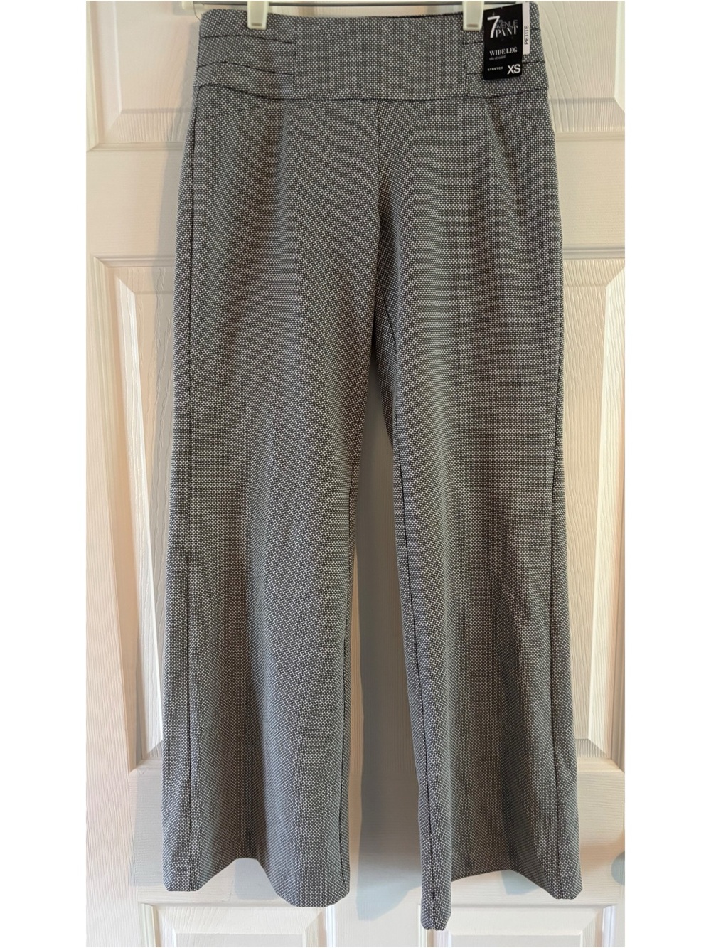 7 For All Mankind Gray Micro-Pattern Wide Leg Pants